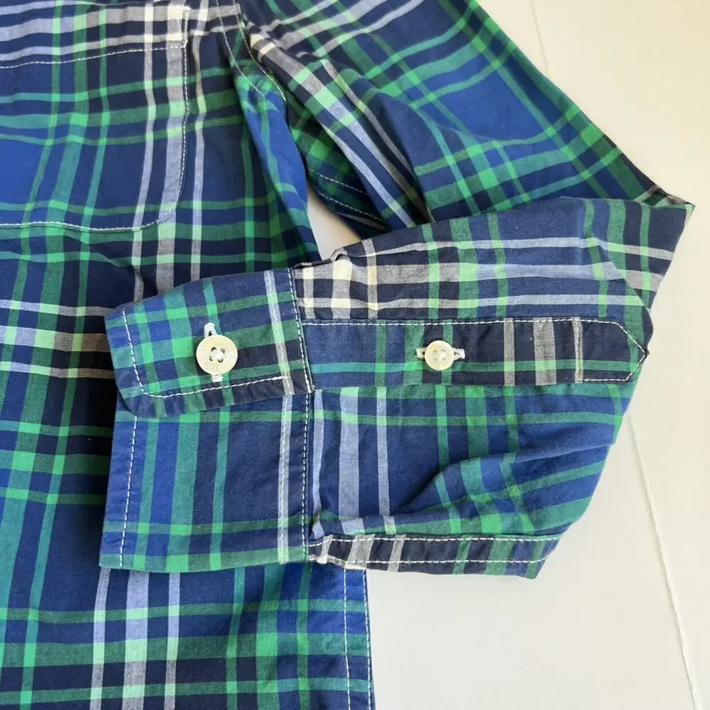Mini Boden Plaid Button Down 7-8 - Picture 7 of 10